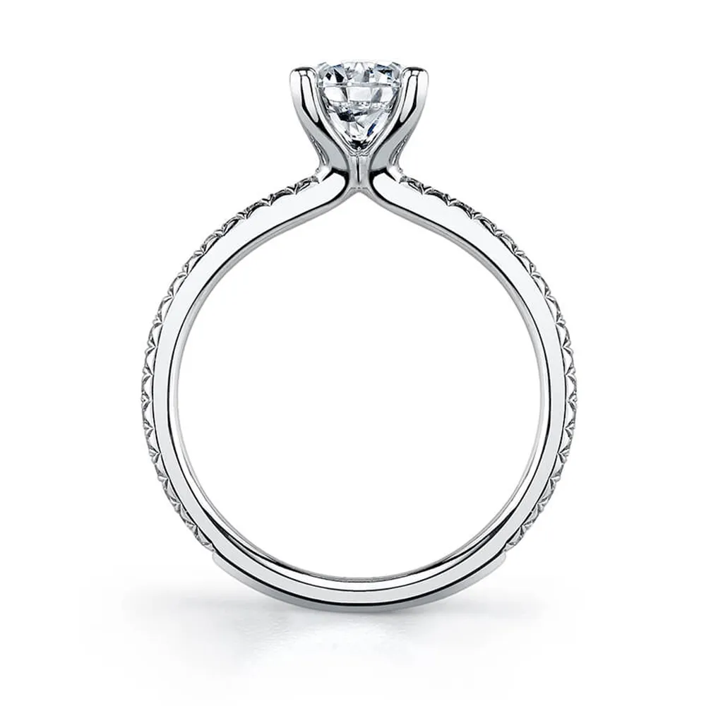 14K White Gold 'Adorlee' Classic Round Diamond Engagement Ring