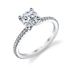 14K White Gold 'Adorlee' Classic Round Diamond Engagement Ring