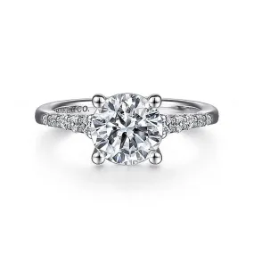 14K White Gold 'Reed' Classic Round Diamond Engagement Ring