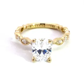 14K Yellow Gold 'Xyris' Classic Oval Diamond Engagement Ring