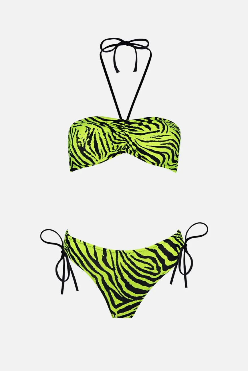 20522 Yellow Strapless Bikini Set