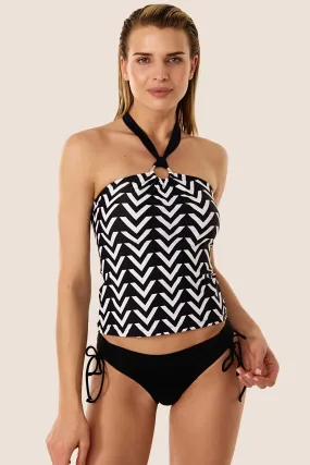 40660 Black Patterned Tankini