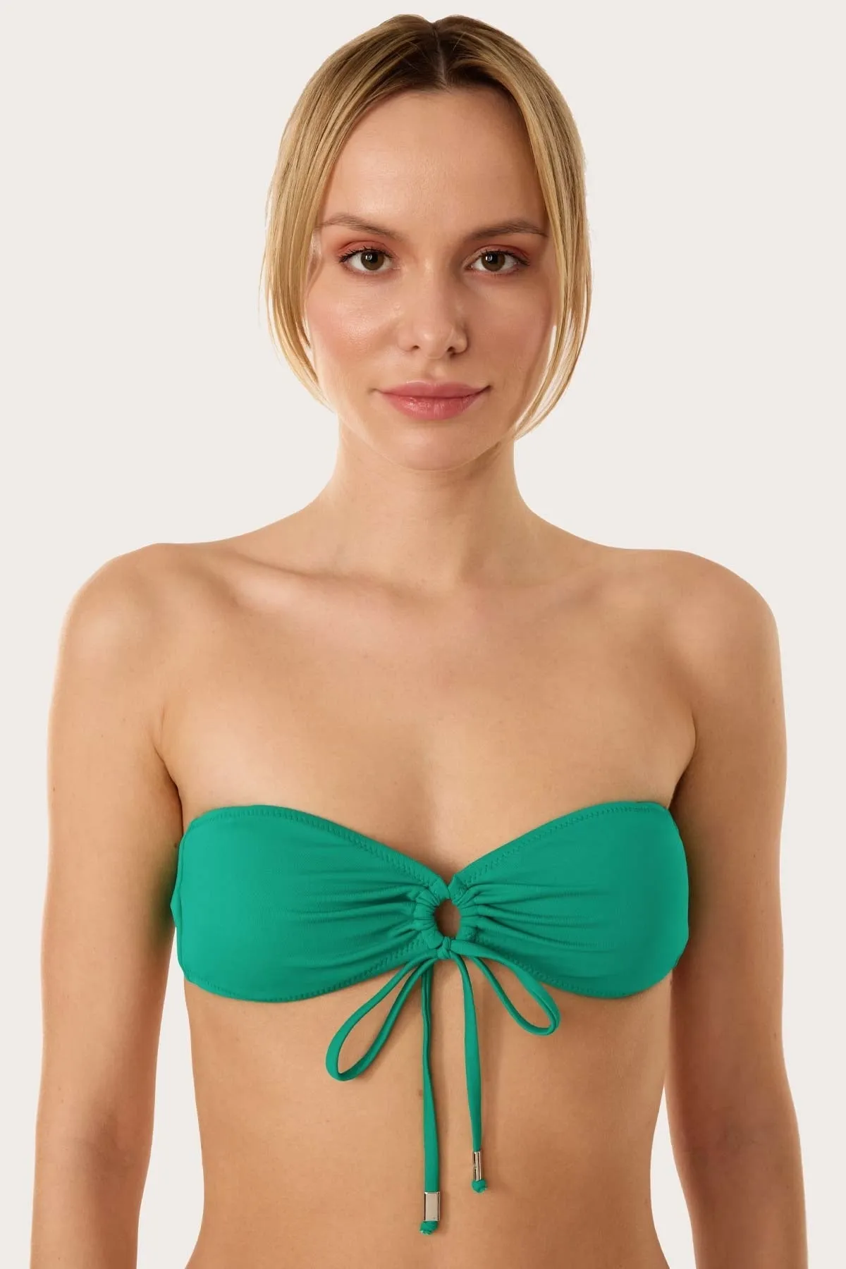 63567 Nile Green Strapless Bikini Top