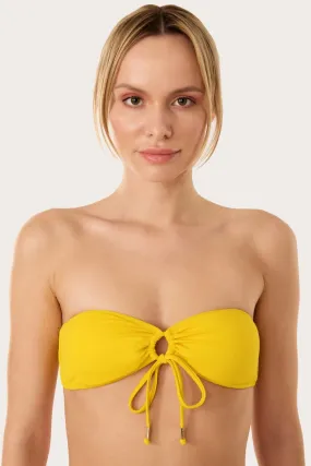 63567 Yellow Strapless Bikini Top