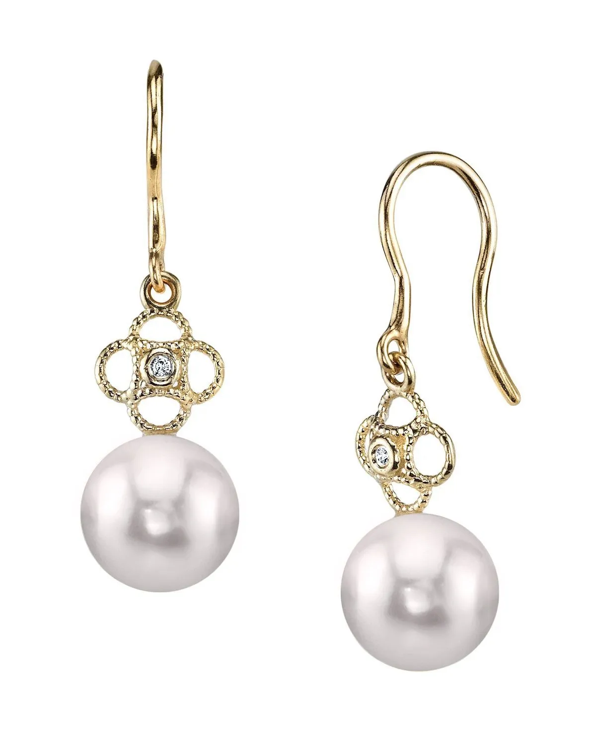 Akoya Pearl & Diamond Lacy Earrings