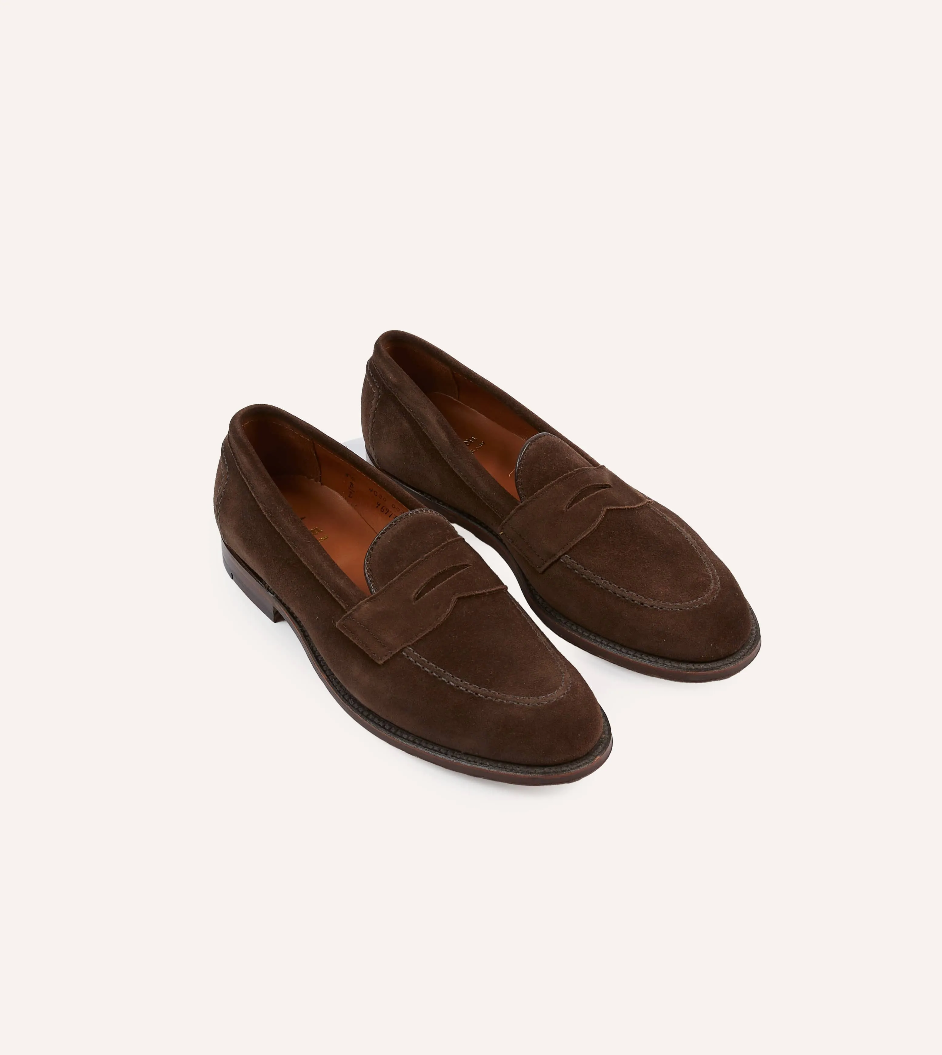 Alden Brown Suede Handsewn Penny Loafer