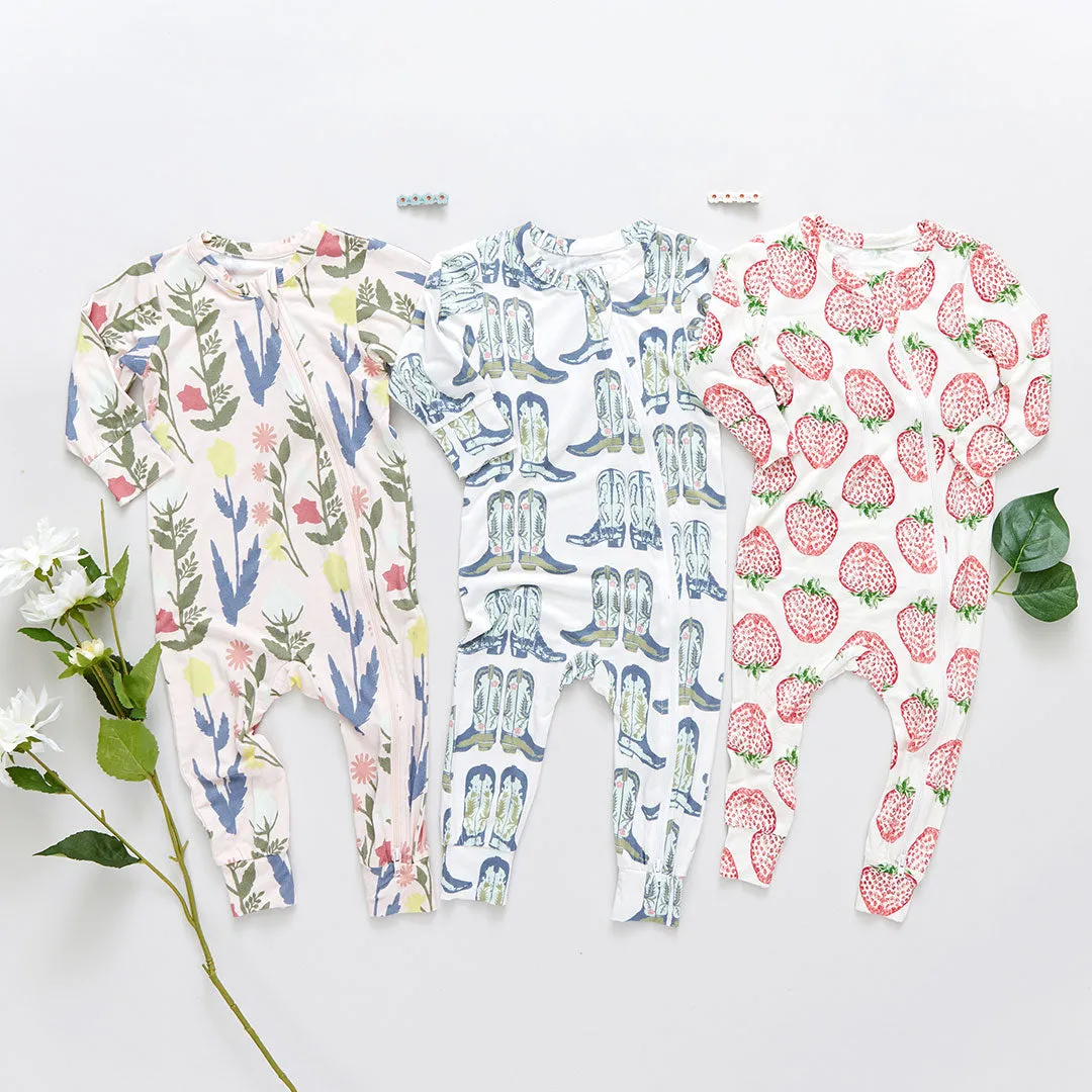 Baby Bamboo Romper - Strawberries