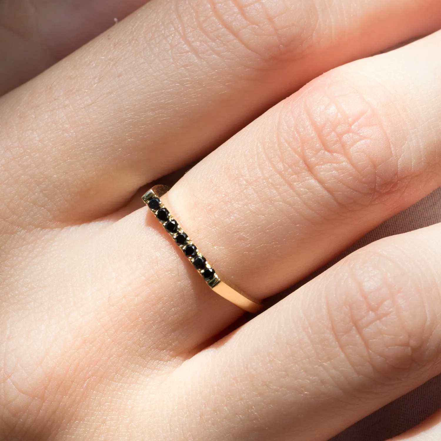 Carrie Gold Ring Black Diamonds