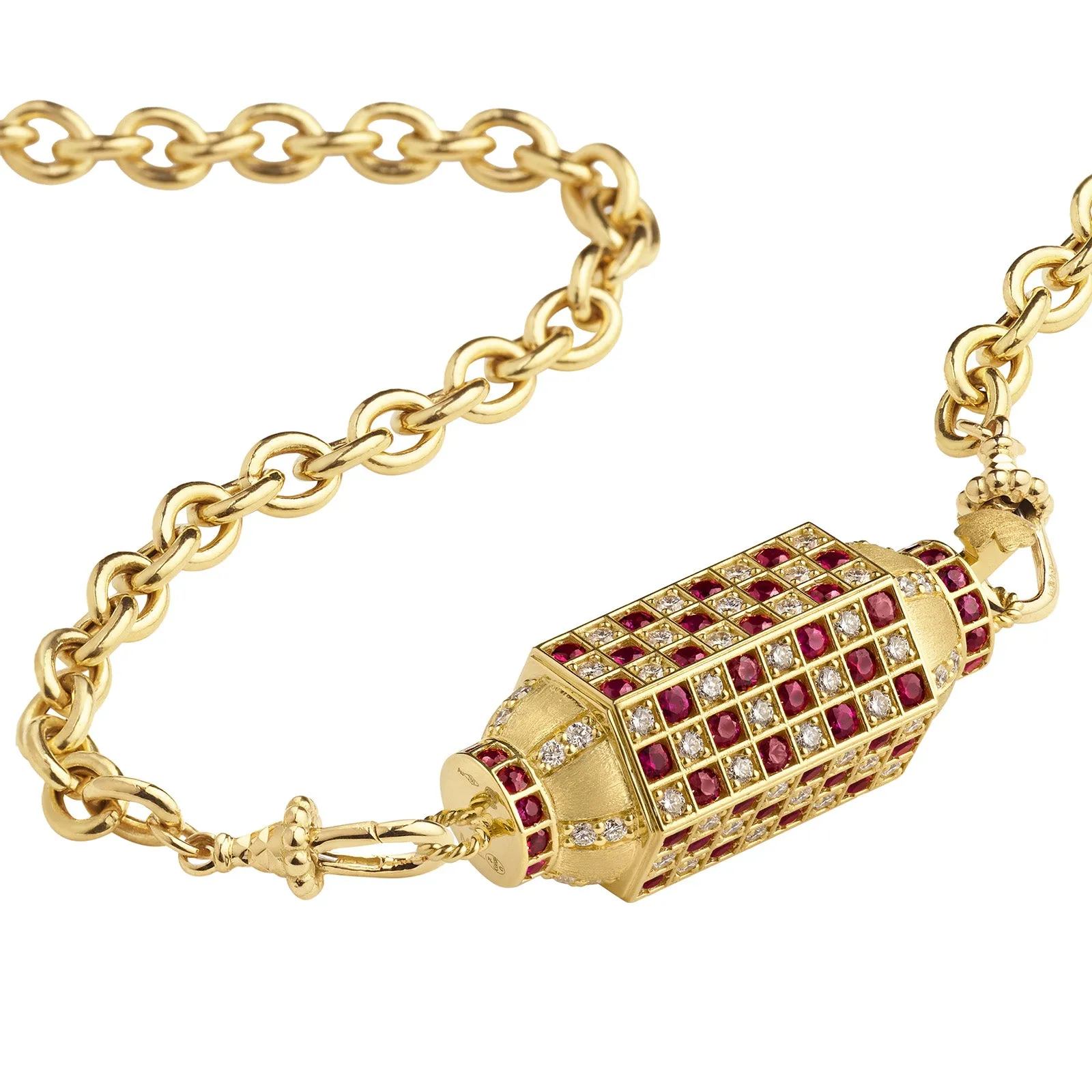 Check Locket - Rosa Classic Chain