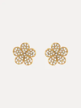 Crystal Flower Stud Earrings