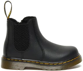 Dr Martens Toddler Leather Hi Top 2976 Black Softy T