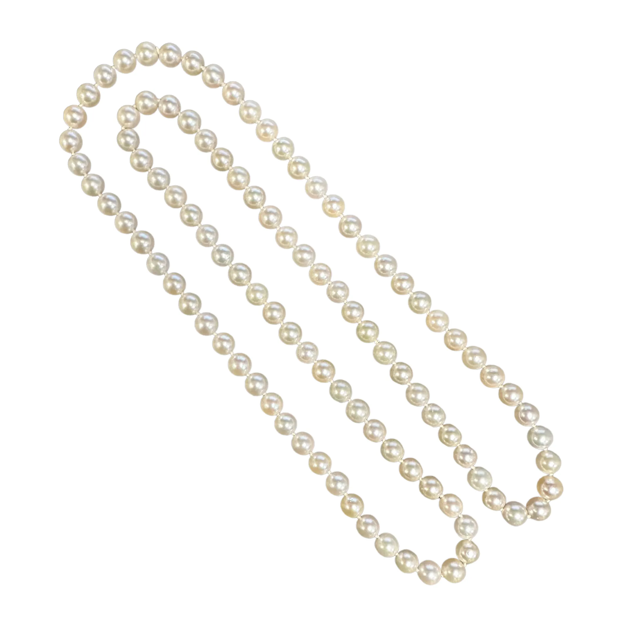 Estate Opera Length (35") Cultured Japanese Akoya Pearl Necklace