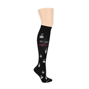 First Coffee | Knee-High Compression Socks For Women