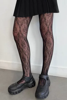 FLOWER PATTERN SHEER TIGHTS