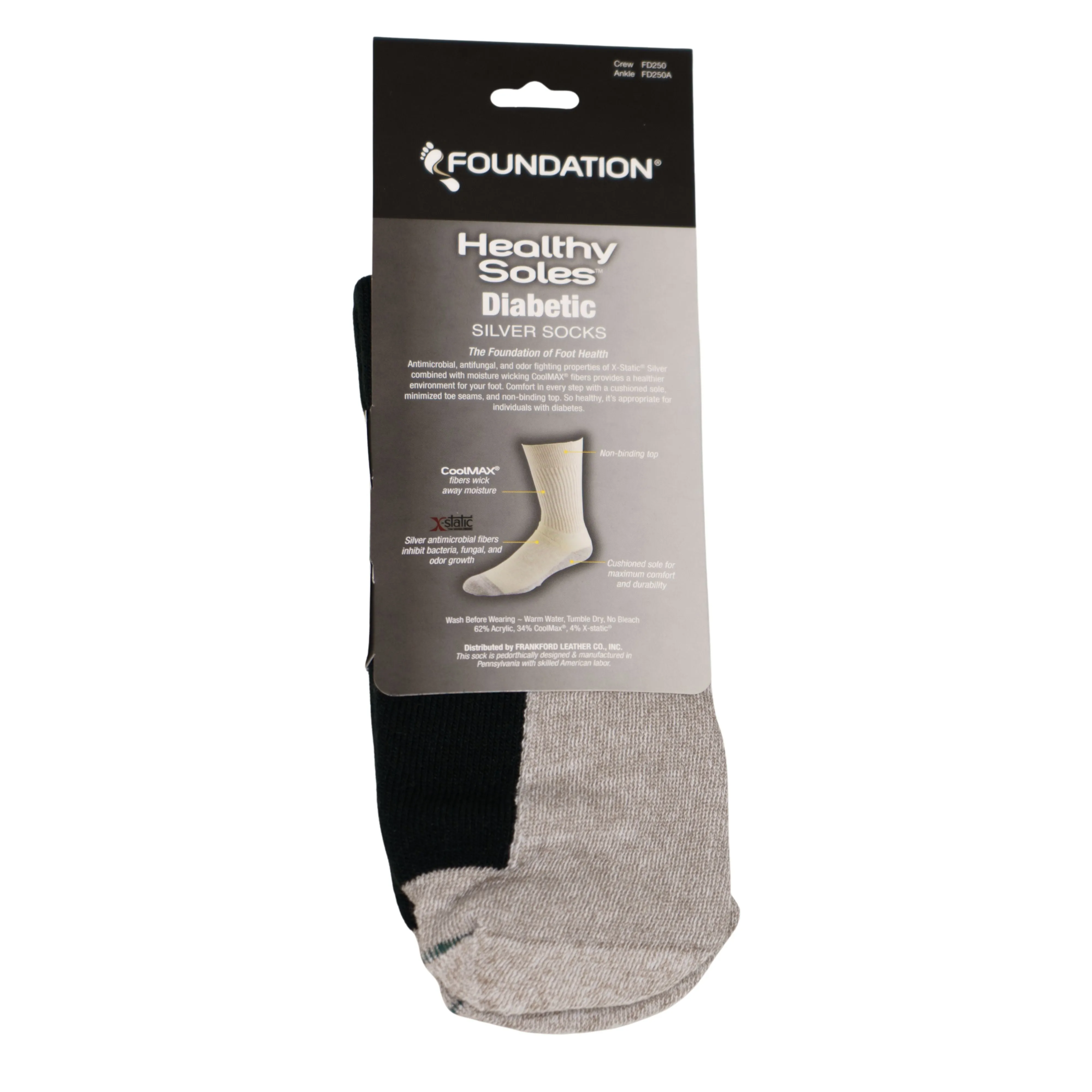 FOUNDATION® HEALTHY SOLES CIRCULATION ANKLE SOCKS - BLACK