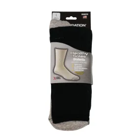 FOUNDATION® HEALTHY SOLES CIRCULATION CREW SOCKS - BLACK