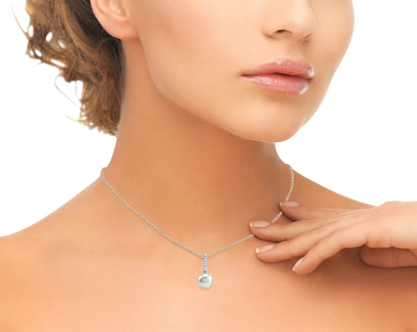 Freshwater Pearl Dangling Diamond Pendant