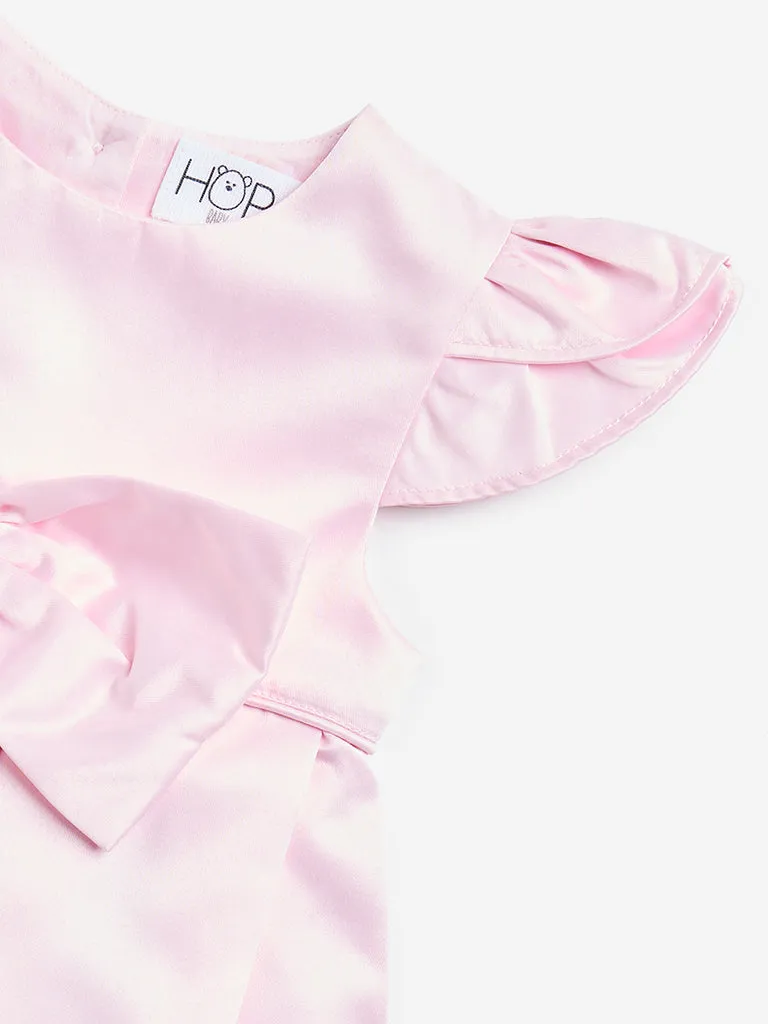 HOP Baby Pink Bow-Detailed A-Line Dress