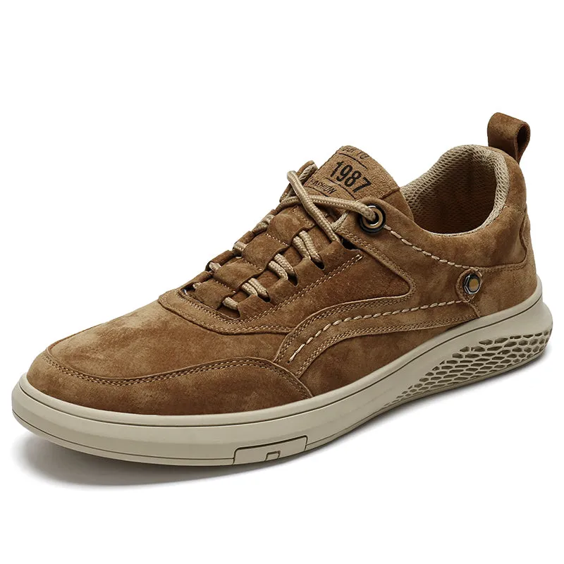 Men's Leather Breathable Lace-up Casual Shoes | 50890