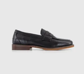 Mens Office Marlborough Penny Loafers Black Leather