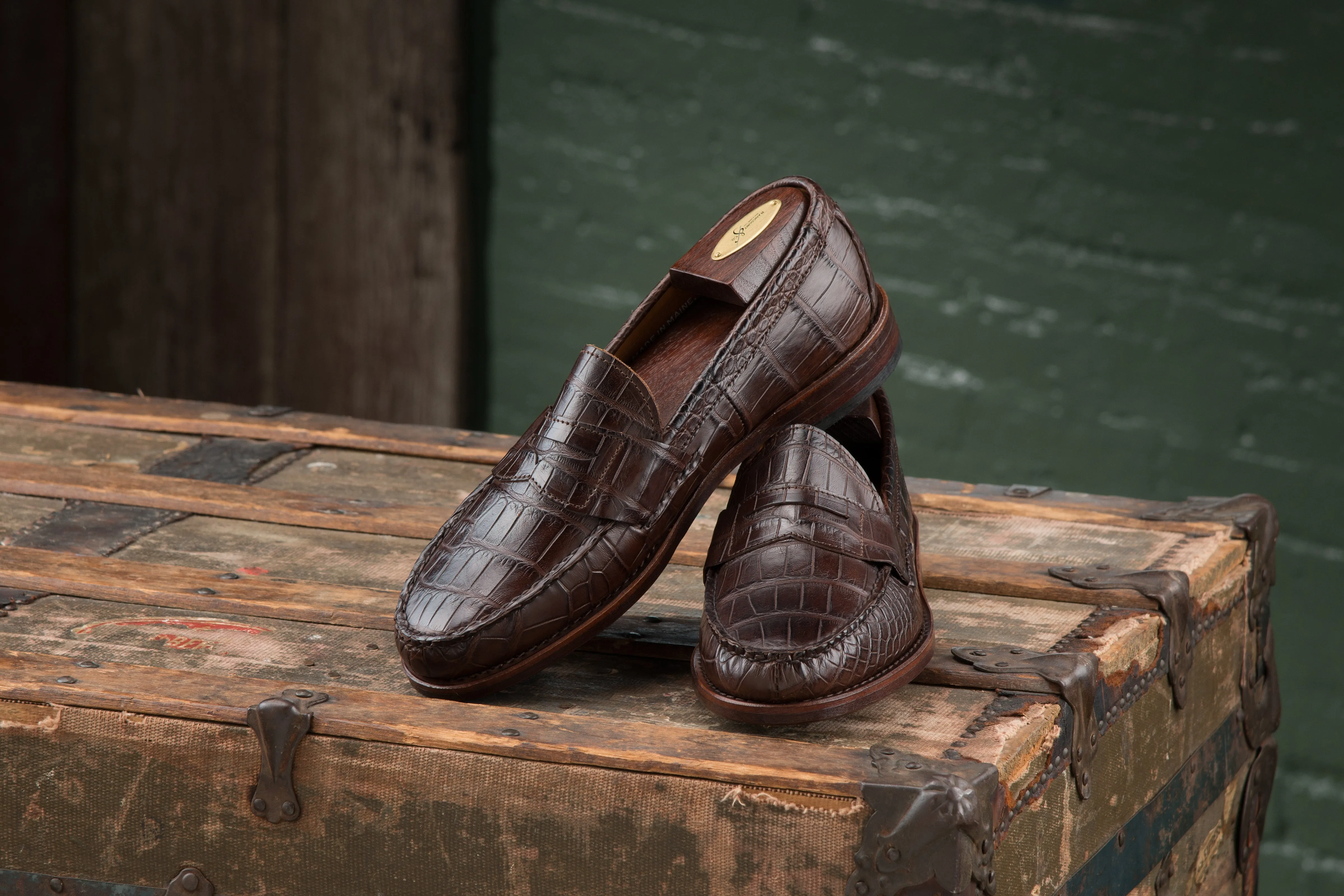 Pinch Penny Loafers - Chocolate Burnished Alligator