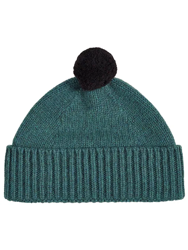 Plain Hat Contrast Pompom Golden Eye & Oatmeal