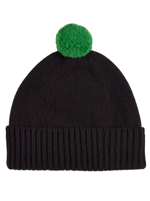 Plain Hat Contrast Pompom Strath