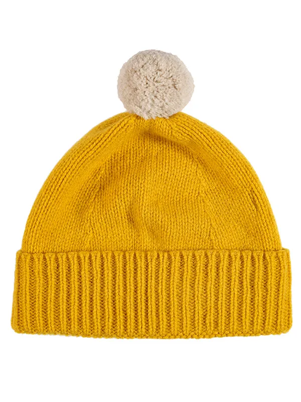 Plain Hat Contrast Pompom Strath