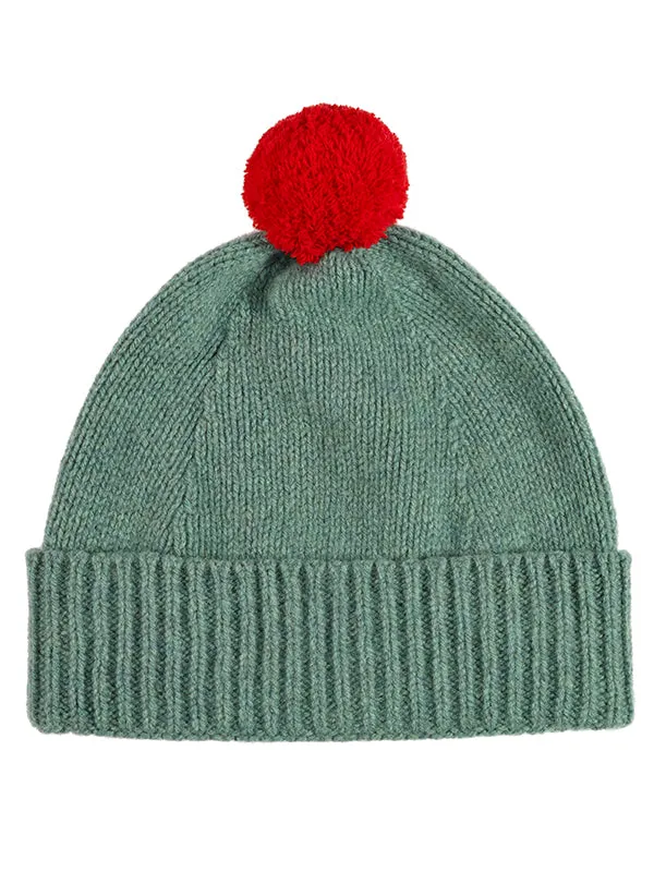 Plain Hat Contrast Pompom Strath