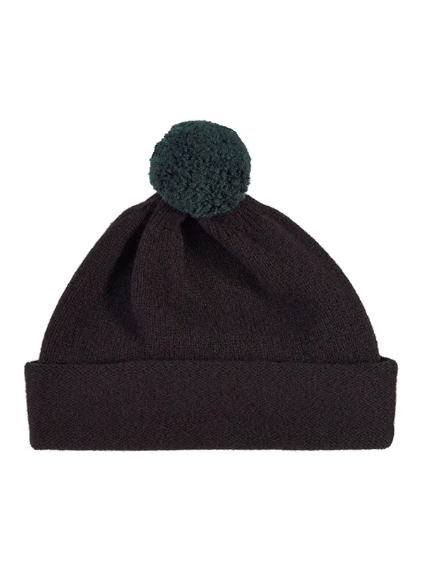 Plain Hat Contrast PomPom Turmeric