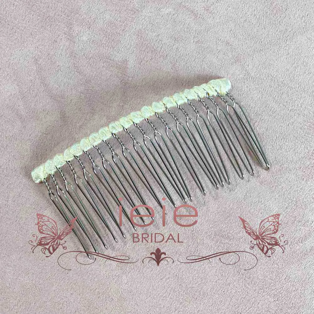 Satin Wrapped Metal Comb for Veils and Hair Accessories BT2022