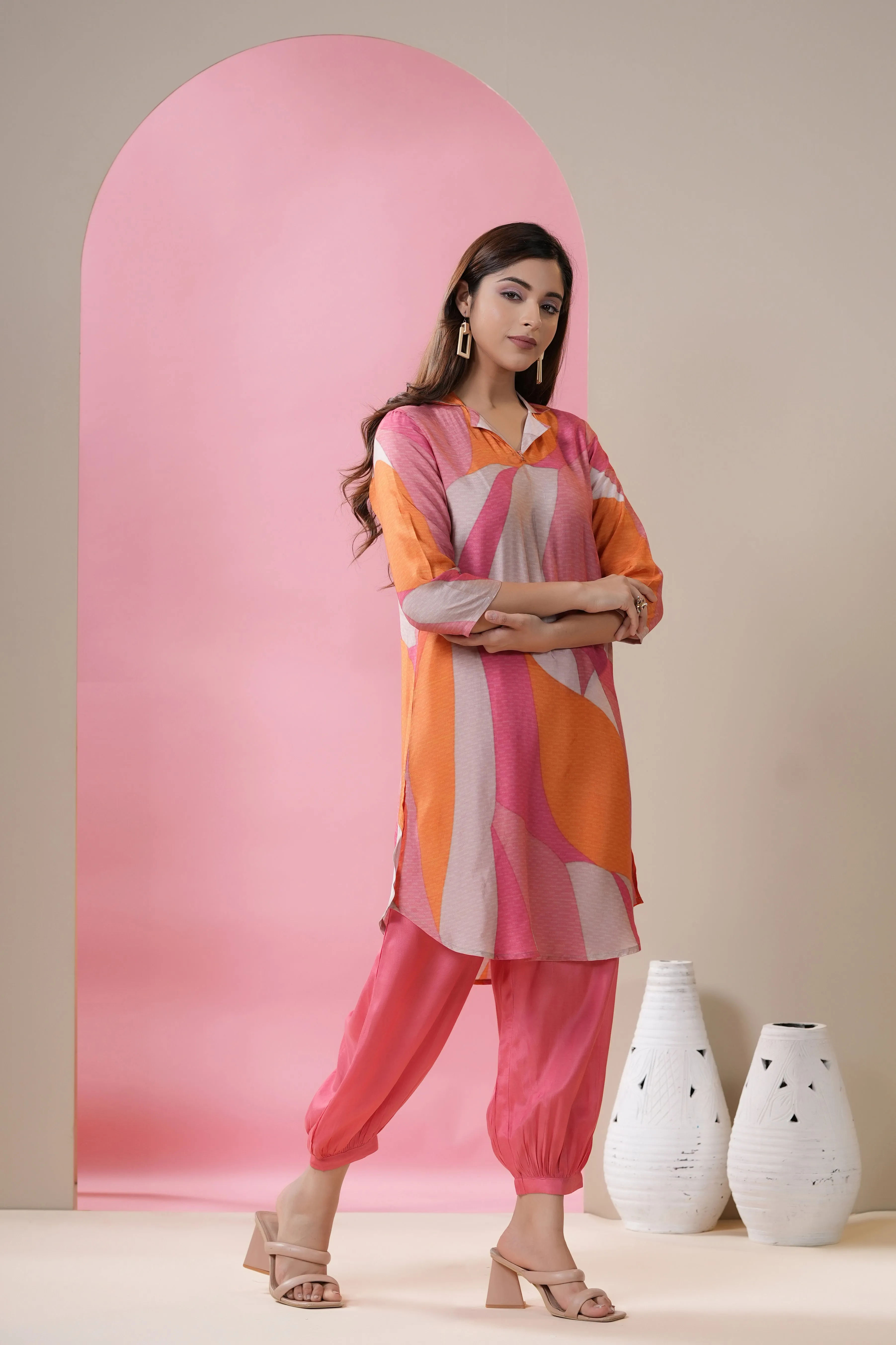 Vrushali Apricot Muslin Co-ord Set